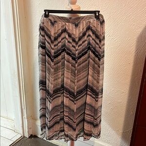 CJ Banks Gray and Black Maxi A-Line Skirt